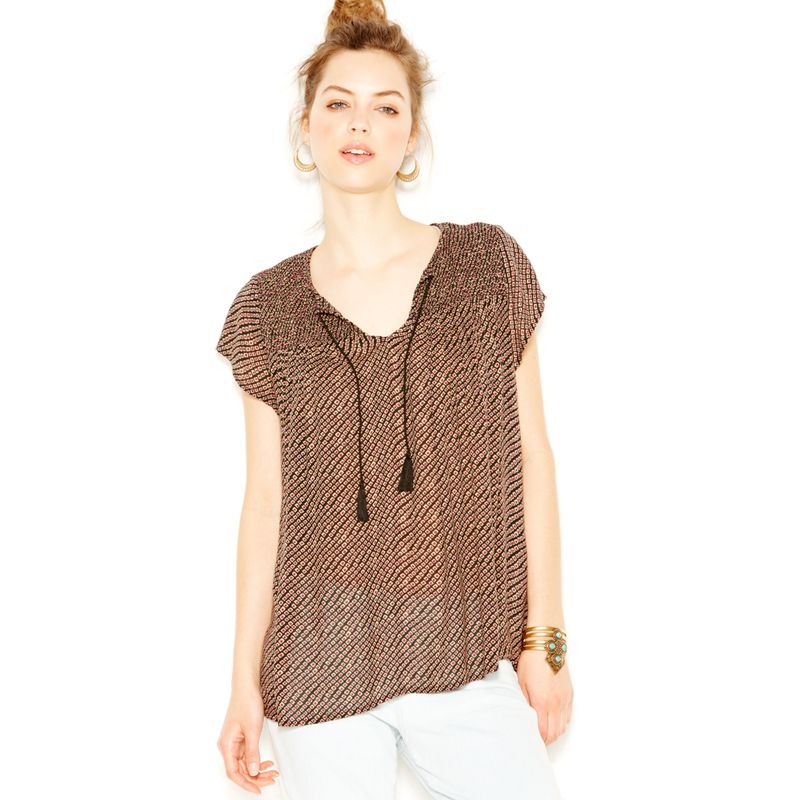Lucky Brand Womens Ditsy Diamond Top